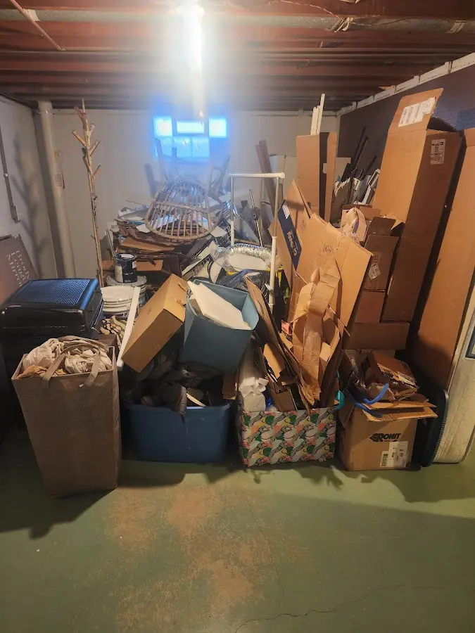 Roll-off dumpster container at job site for Yard Waste Dumpster Rental in Eden